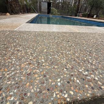 Close detail of a washed exposed aggregate surface